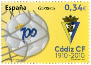 252311 MNH ESPAÑA 2010 100 ANIVERSARIO DEL CADIZ CLUB DE FUTBOL