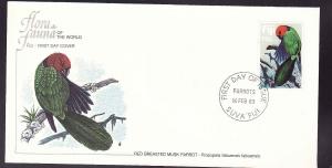 D1-Birds-FDC-Fiji-Red Breasted Musk Parrot-1983-