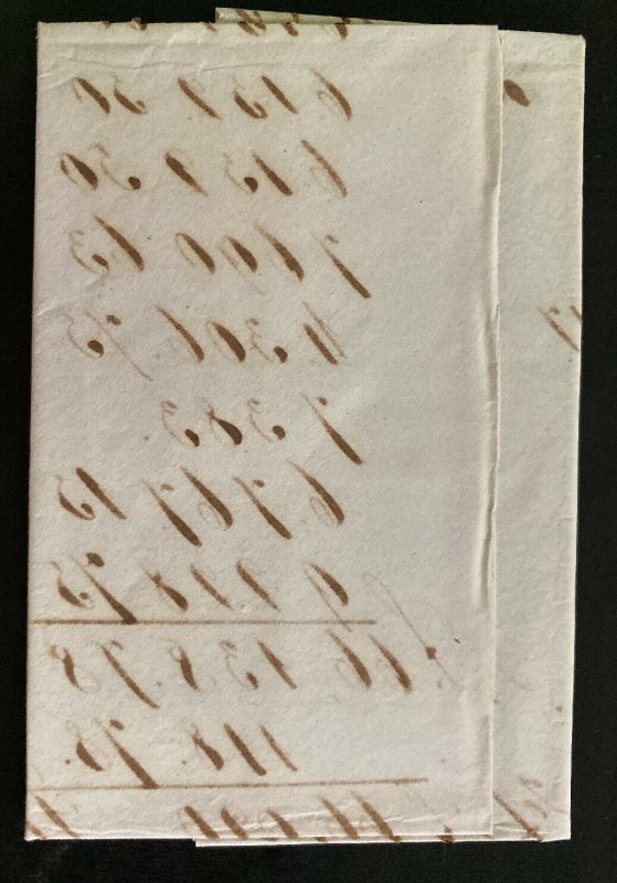 1837 Vienna Austria Stampless Letter Cover To Genova Italy