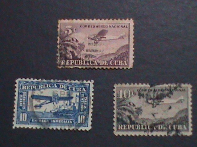 ​CUBA-AIRMIAL- VERY OLD CUBA AIR PLANES STAMPS USED- VF WE SHIP TO WORLD WIDE.