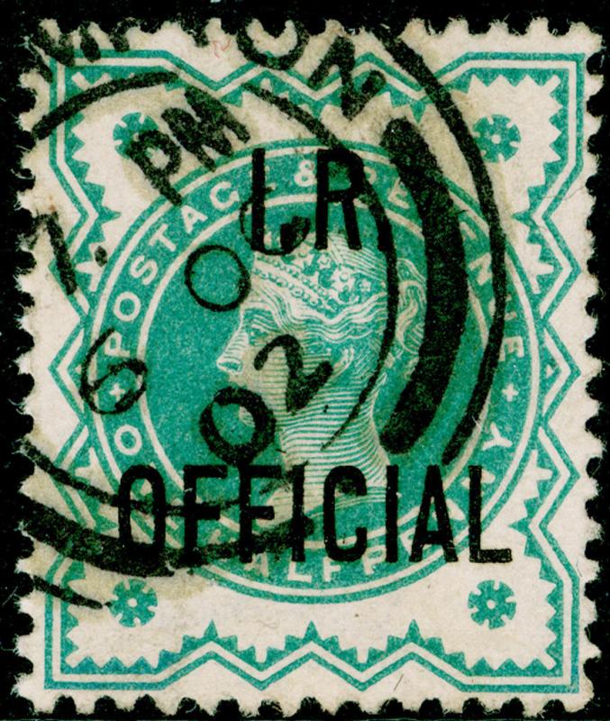 SGO17, ½d blue-green, FINE USED, CDS. Cat £12.