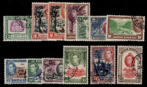 BRITISH HONDURAS GVI SG150-161, 1938-47 set + 2d PERFS, VERY FINE USED Cat £120+