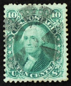 U.S. Used Stamp Scott #68 10c Washington. Face-Free Starburst Fancy Cancel!