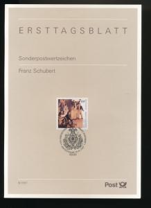 Germany 1997 Scott 1952 used - 100pf, Franz Schubert, Composer,  ETB 1/1997