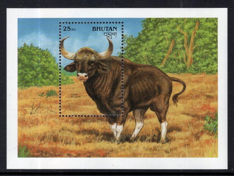 Bhutan 938 Gaur Souvenir Sheet MNH VF