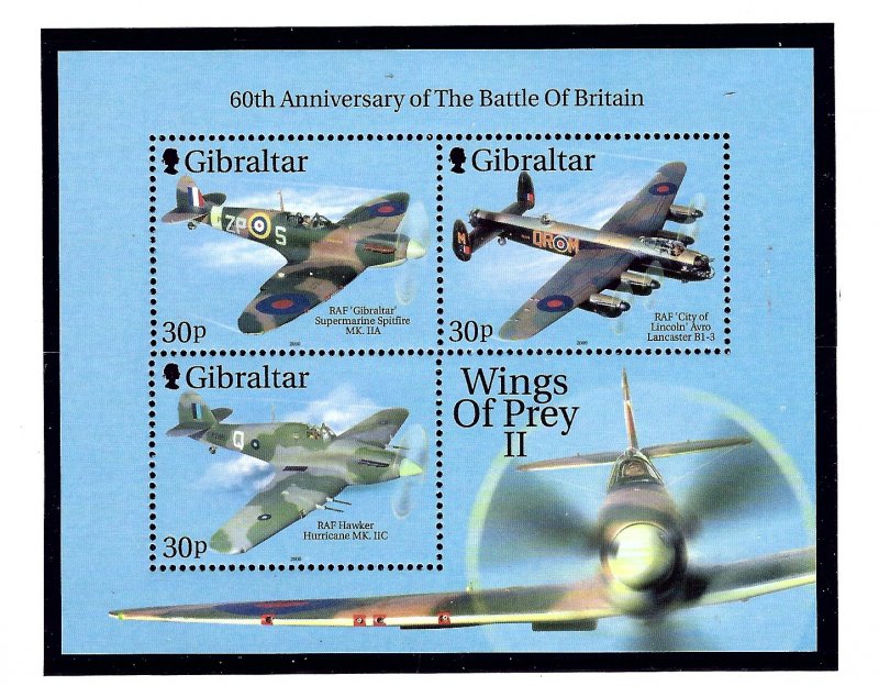 Gibraltar 853c MNH 2000 Planes and Birds S/S  (KA)