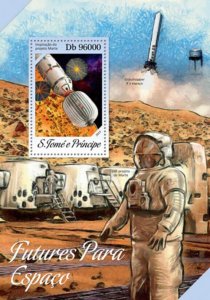 St Thomas 2013 The Future of Space Satellites Stamp S/S ST13601b