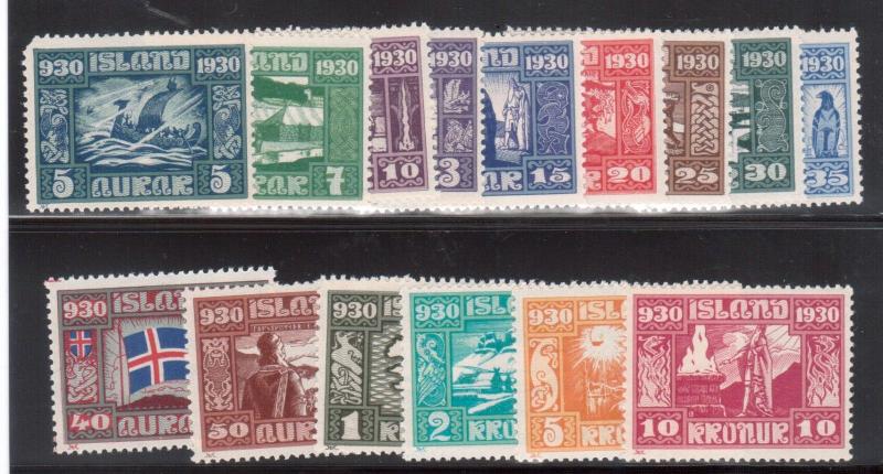 Iceland #152 - #166 Very Fine Never Hinged Set