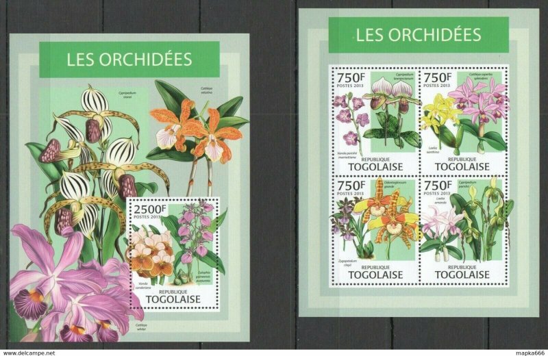 2013 Togo Flora Flowers Orchids Les Orchidees Kb+Bl ** Tg736