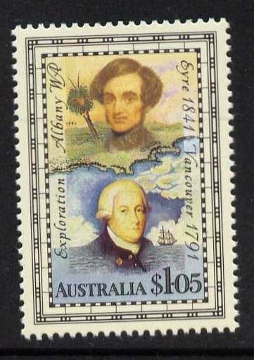 Australia 1226-6a MNH George Vancouver, Edward John Eyre, Map, Ship
