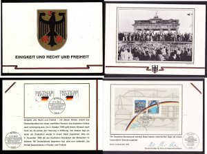 Germany-Sc#1612-13,1616-Presentation Folder-Reunification & Berlin Wall-1990-ple