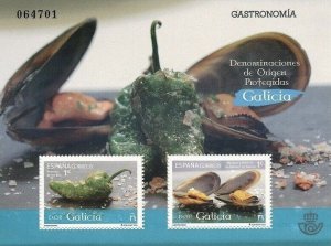 SPAIN 2015. Galician Gastronomy  . Ed# 4994. M/S 2 stamp. NHM