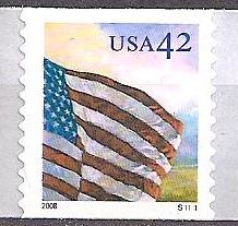 #4238, Single W/Pl#,\Flag-Dawn\, MNH. .42 Cent