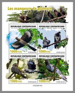 CENTRALAFRICA 2023 MNH Plantain-eaters M/S #614a