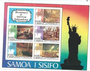 Samoa #432a  American Independence Sheet of 8 (MNH) CV $7.00