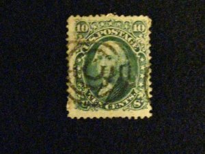 US #68a used dark green heavy horizontal crease a208.731