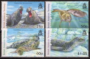 ZAYIX British Antarctic Territory BAT 374-377 MNH Seals Marine Mammal 041123S110