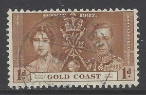 Gold Coast, Scott #112; 1p King George VI Coronation, Used