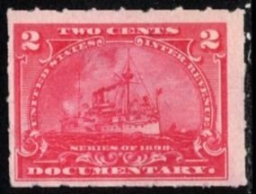 1898 U.S. Revenue Scott #- R164 2 Cent Documentary Battleship Unused