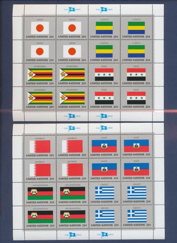 UN -FLAG SHEETS - Scott  499-514 - 1987 - two scans 