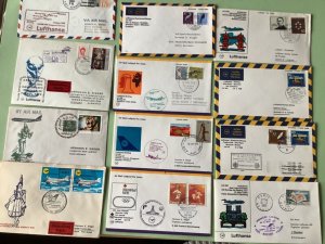 Airmail flight covers 12 mixed items Ref A1638