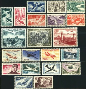 France #C18-C36 AirMail Postage Stamp Collection Europe 1946-1959 MLH MNH OG VF