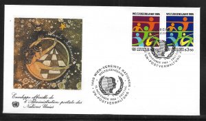 UN Vienna 46-47 Youth Year WFUNA Cachet FDC First Day Cover