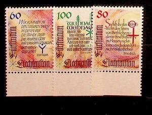 LIECHTENSTEIN Sc 1013-5 NH ISSUE OF 1993 - CHRISTMAS