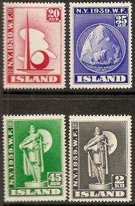 ICELAND 213-16 Mint OG 1939 New York World's Fair CV $75.50