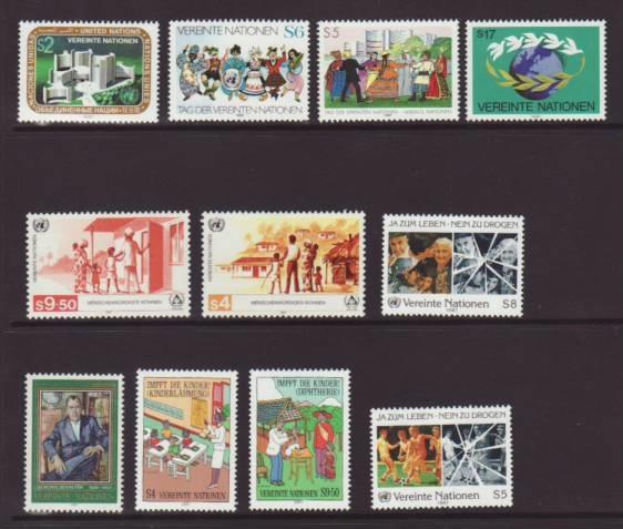 UN Vienna 1987 Year Set 67-77 MNH VF  