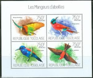 TOGO  2013  BIRDS  BEE EATER  SHEET MINT NH