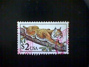 United States, Scott #2482, used(o), 1990, Bobcat, $2.00, multicolored