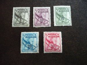 Stamps - St Pierre Miquelon - Scott# J32-J36 - Mint Hinged Part Set of 5 Stamps