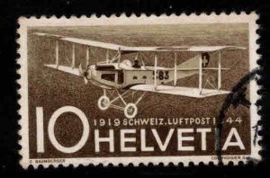 Switzerland Scott C37 Used Swiss airmail Bi-Plane stamp