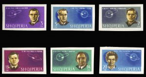 Albania #680-685 Cat$40, 1963 Conquest of Space, imperf. set of six, never hi...