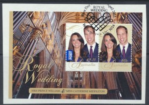 Australia SC# 3448a SG MS3590 Royal wedding Used with fdc details & scan