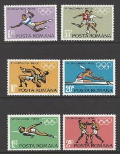 Romania 1972 Olympics VF MNH (2321-26)