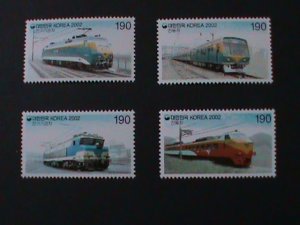 ​KOREA-2002-SC#4204-7- LOCOMOTIVE-TRAINS -MNH VF-LAST ONE WE SHIP TO WORLDWIDE