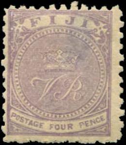 Fiji SC# 42 SG# 54 Crown & CR Perf 11x10-1/2 MH THIN SCV $16.00