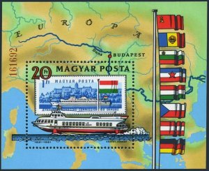 Hungary 2705-2711,2712,MNH.Mi 3514-3520,Bl.153. Danube Commission,125,1981.Ships