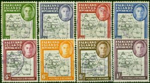 Falkland Island Dep 1946 Thick Maps Set of 8 SGG1-G8 Fine Used 'South Georgia...