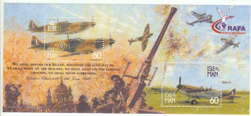 GB ISLE OF MAN RAFA THE ROYAL AIR  FORCE S/SHEET VF-MNH