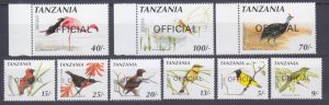 1990 Tanzania D43-D51 Overprint - OFFICIAL 15,00 €