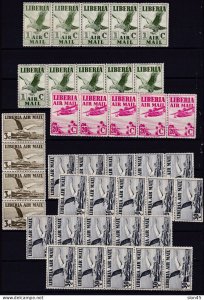 Liberia 1938 Blocks of 4 5 MNH Airmails Eagle in flight 15991