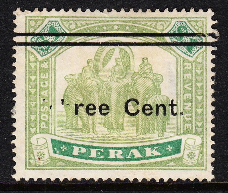 MALAYA (PERAK) — SCOTT 67 (SG 86) — OVERPRINT VARIETY — MNG — FAULTS