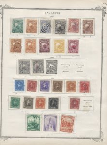 El Salvador, 13 pages of pre-1900 stamps, SCV $1300+ Amazing collection