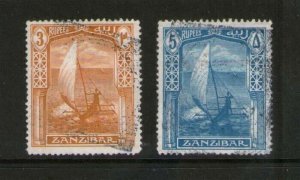 Zanzibar 1913 Sc 131,133 FU