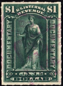 R173 $1.00 Documentary Stamp (1898) Used