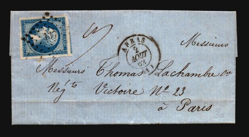 France 1862 Letter Cover Abras to Paris - Z15688