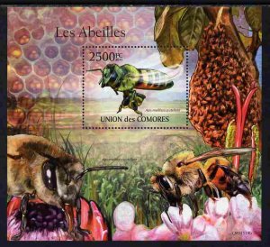 COMORO ISLANDS - 2011 - Bees - Perf Souv Sheet - MNH - Private Issue